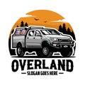 Premium Overland Camper Truck Illustration Vector Isolated