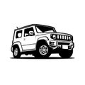 Premium Overland Offroad Car Silhouette Monochrome Vector