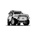 Premium overland offroad 4x4 vehicle vector art illustration isolated Best for overland Royalty Free Stock Photo