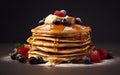 Premium Pancake with Various Toppings. Generative AI