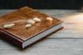 Premium photo book, large size, natural wood cover, wedding photo book, family photo book, thick sheets, quality binding