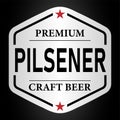 Premium pilsener craft beer lable web badge icon