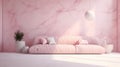 Premium Pink Marble Wall Room With Sofa - Monochromatic Depth And Dreamy Design