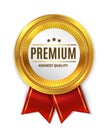 Premium product medal. Golden label. Highest quality sign