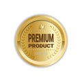 Premium Product Sign High Quality Sticker Golden Medal Icon Isolated