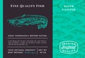 Premium Quality Catfish Abstract Vector Packaging Design or Label. Modern Typography and Hand Drawn Sketch Fish Pattern Royalty Free Stock Photo