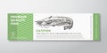 Premium Quality Catfish Vector Packaging Label Design Modern Typography and Hand Drawn Freshwater Fish Silhouette Royalty Free Stock Photo