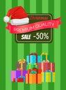 Premium Quality Christmas Sale Advertisement Label Royalty Free Stock Photo
