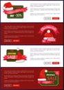 Premium Quality Christmas Sale Web Banners Buttons Royalty Free Stock Photo