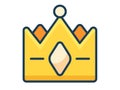 Premium quality crown single isolated icon with filled line style