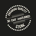 Premium Quality 30 Day Matured Steak chalkboard sign vector illustration