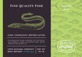 Premium Quality Eel Abstract Vector Packaging Design or Label. Modern Typography and Hand Drawn Sketch Fish Pattern Royalty Free Stock Photo