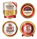 Premium quality golden shields and labels