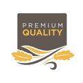 Premium quality grain logo with ears of wheat symbol isolated Royalty Free Stock Photo