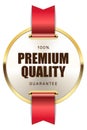 100% premium quality guarantee badge ribbon gold silver metallic luxury logo