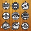 Premium quality, guarantee, genuine, badges vector illustration Royalty Free Stock Photo
