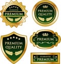 Premium Quality Guarantee Gold Medal Label Collection Royalty Free Stock Photo