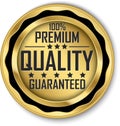 100% premium quality guaranteed gold label, vector illustration Royalty Free Stock Photo