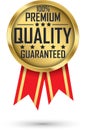 100% premium quality guaranteed gold label, vector illustration Royalty Free Stock Photo