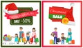 Premium Quality Half Price Christmas Sale Banner Royalty Free Stock Photo