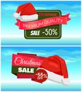 Premium Quality Half Price Christmas Sale Posters Royalty Free Stock Photo