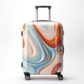 A premium quality hardside spinner Luggage colorful on white background