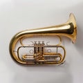 Beautiful Shiny Brass Baritone Horn with Valves Studio Shot Royalty Free Stock Photo