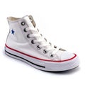 White High-Top Sneaker with Blue Star Royalty Free Stock Photo