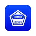Premium quality label icon digital blue Royalty Free Stock Photo