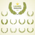 Premium quality laurel wreath collection Royalty Free Stock Photo