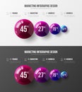 Premium quality marketing 4 element analytics presentation vector illustration template bundle.