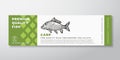 Premium Quality Mirror Carp Vector Packaging Label Design Modern Typography and Hand Drawn Freshwater Fish Silhouette