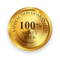 Premium Quality 100 Money Back Golden Medal Icon Seal Sign Iso Royalty Free Stock Photo