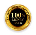 Premium Quality 100 Money Back Golden Medal Icon Seal Sign Iso Royalty Free Stock Photo