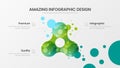 3 option marketing analytics presentation vector illustration template. Creative business data visualization design layout.