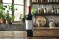 Premium Quality Picture of Wine Bottle Bottle with Blank Label Selective Focus Royalty Free Stock Photo