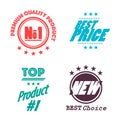 Premium Quality Priduct, Best Price, Top Product #1 and Best Choice - New Labels Se Royalty Free Stock Photo