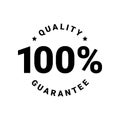 Premium quality product label sign. Round quality product guarantee logo. Black simple badge icon with 100 percent Royalty Free Stock Photo