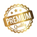 Premium Quality rubber stamp gold on a white background Royalty Free Stock Photo