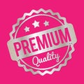 Premium Quality rubber stamp silver on a pink background Royalty Free Stock Photo