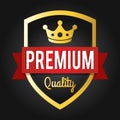 Premium quality stamp. Golden shiny genuine commerce Label