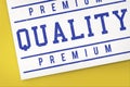 Premium Quality Standard Value Worth Graphic Concept