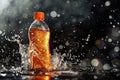 Refreshing Soda Bottle with Dynamic Water Splash Royalty Free Stock Photo