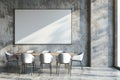 Minimalist Concrete Meeting Room with Blank Whiteboard Royalty Free Stock Photo