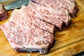 Premium Rare Slices many parts of Wagyu A5 beef with high-marbled texture