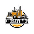 Premium ready made logo vector isolated EPS. Circle trucking company logo. Bold badge emblem trucking logo concept perfect logo fo Royalty Free Stock Photo