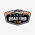 Road trip overland emblem logo vector isolated. Best for adventure road trip sticker Royalty Free Stock Photo