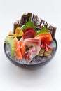 Premium Sashimi Bowl Served with Iced Bowl. Royalty Free Stock Photo