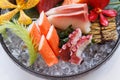 Premium Sashimi Bowl Served with Iced Bowl. Royalty Free Stock Photo