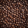 Premium Seamless Dark Roast Coffee Beans Texture with Glossy Grounds - Cafe Menu Background Royalty Free Stock Photo
